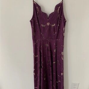 Moulinette Soeurs Plum Lace Midi Dress